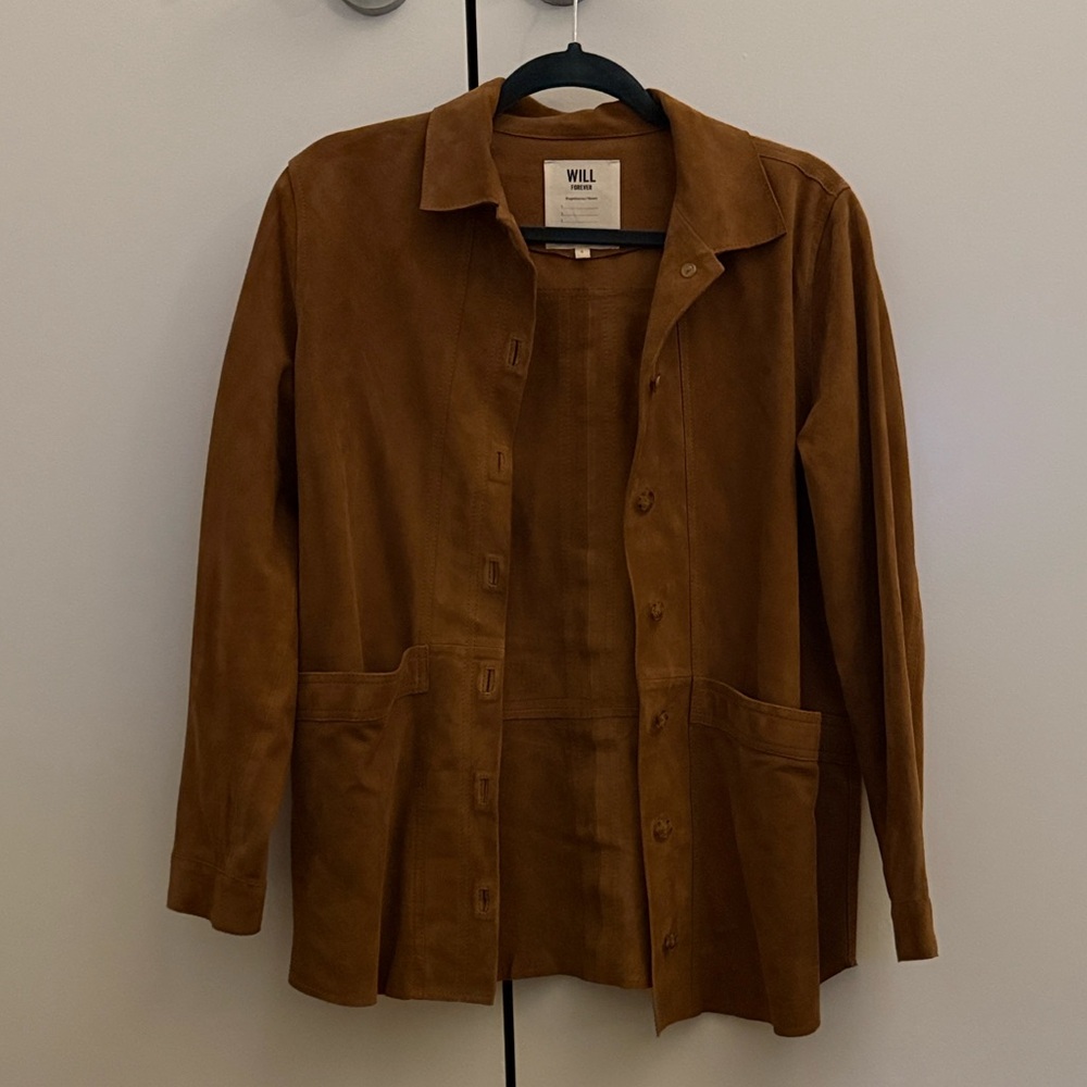 Sezane Will Jacket in Camel Suede size small